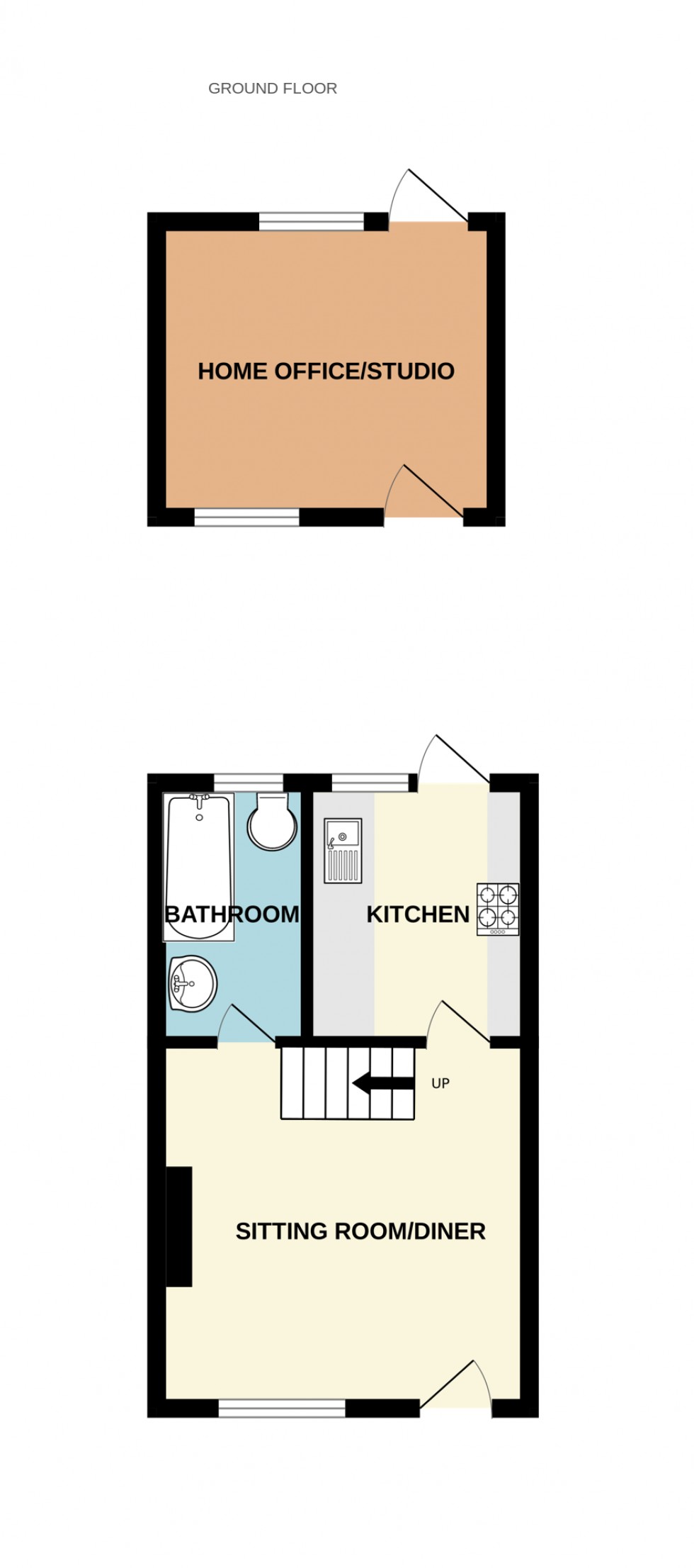 Floorplan for Hunts Cottages, Hunts Common, Hartley Wintney